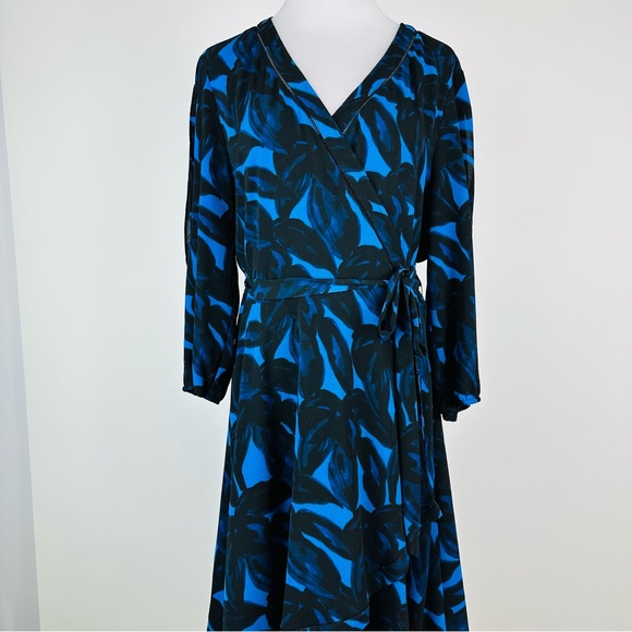 H by Halston Blue Wrap Dress Size XL - Picture 2 of 11